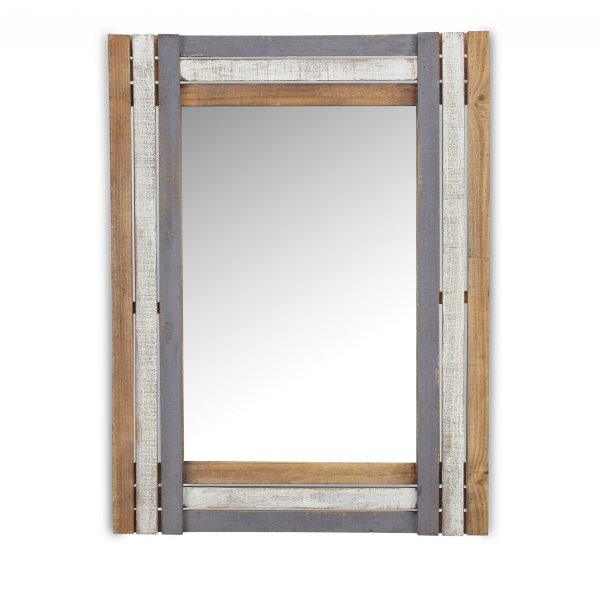 Rectangular Multicolored Wood Framed Mirror By Homeroots Online - Image 4