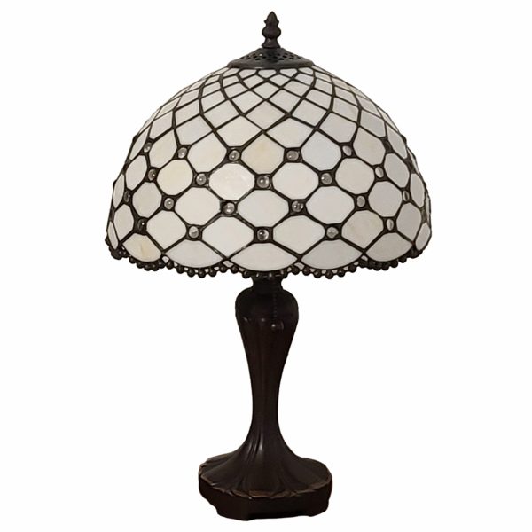 19  Tiffany Style Jeweled Glass Shade Table Lamp By Homeroots Online now - Image 4