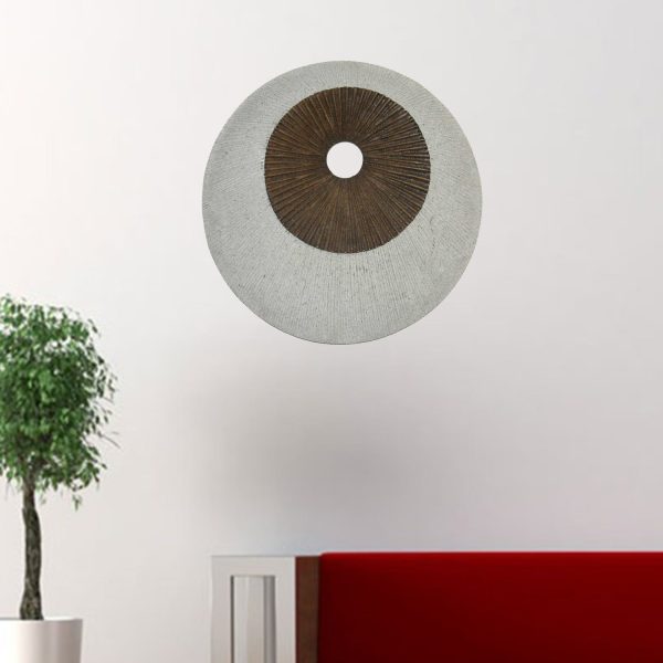 Brown & Gray Round Ribbed Wall Decor By Homeroots Cheap