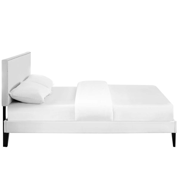 Macie Queen Vinyl Platform Bed with Squared Tapered Legs By Modway - MOD-5970 Cheap - Image 4