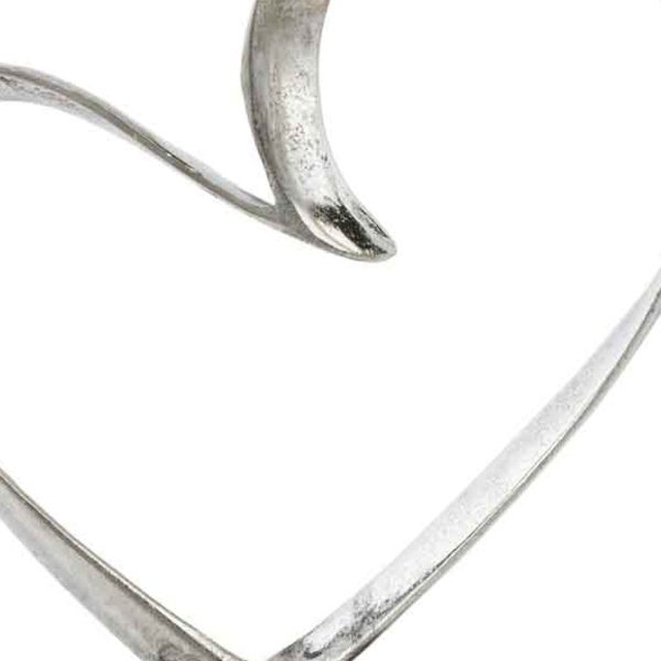 Raw Silver and Black Heart Sculpture By Homeroots Online now - Image 5