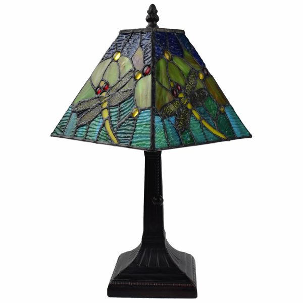 15  Tiffany Style Yellow Dragonflies Jeweled Table Lamp By Homeroots Fashion - Image 2