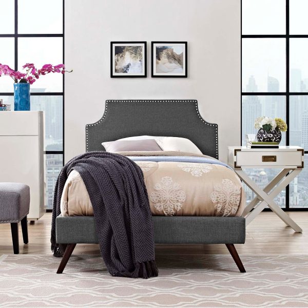 Corene Twin Fabric Platform Bed with Round Splayed Legs By Modway - MOD-5943 Online Hot Sale