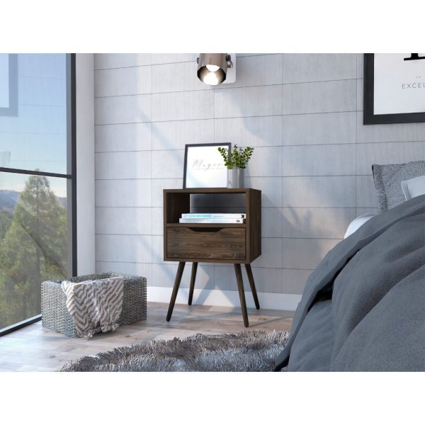 Modern Dark Walnut Bedroom Nightstand By Homeroots Online Sale