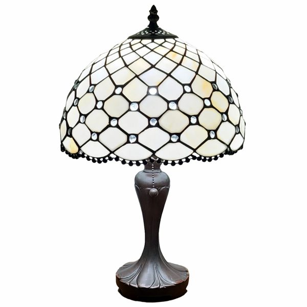 19  Tiffany Style Jeweled Glass Shade Table Lamp By Homeroots Online now - Image 2