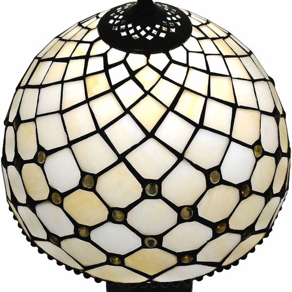 19  Tiffany Style Jeweled Glass Shade Table Lamp By Homeroots Online now - Image 3
