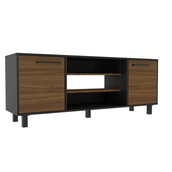 Sleek and Stylish Carbon Espresso Television Stand By Homeroots Supply - Image 3