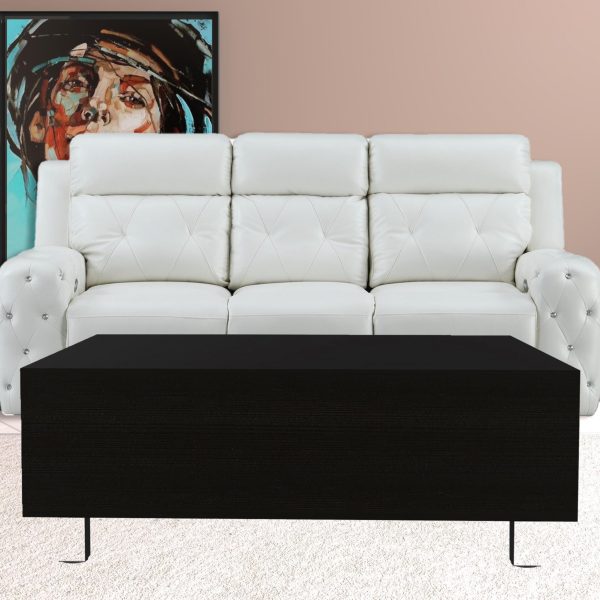 32  Black Manufactured Wood Rectangular Lift Top Coffee Table With Drawer And Shelf By Homeroots Online Sale - Image 5
