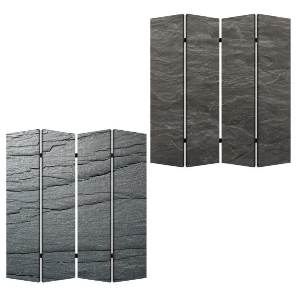 Multi Color Wood Canvas Black Slate Screen By Homeroots - 274662 Hot on Sale - Image 4