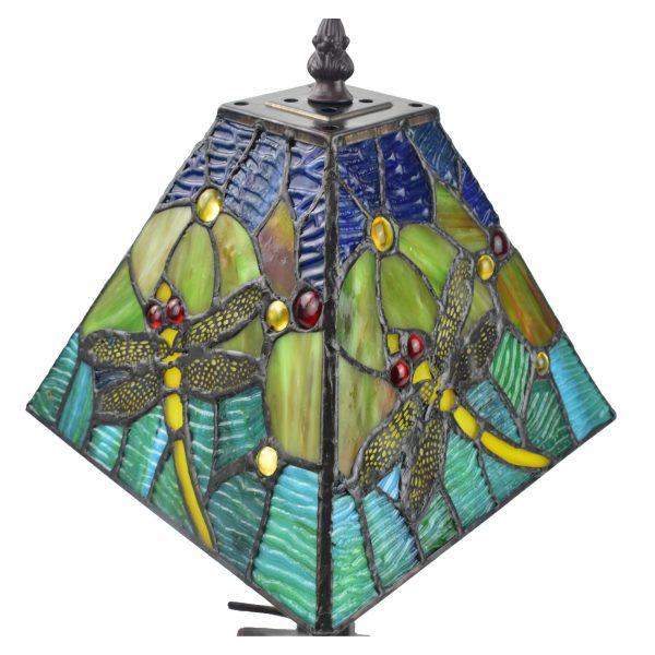 15  Tiffany Style Yellow Dragonflies Jeweled Table Lamp By Homeroots Fashion - Image 4