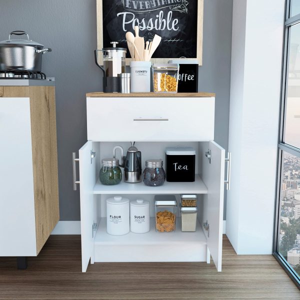 Ligh Oak and White Pantry Cabinet By Homeroots Online Hot Sale - Image 5