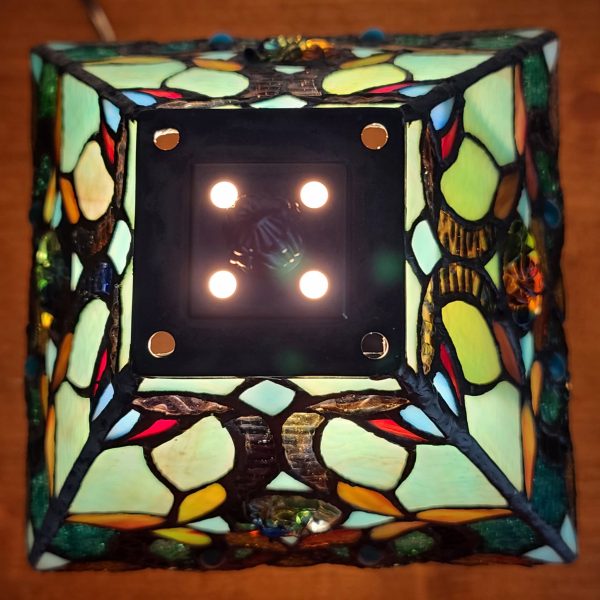 15  Tiffany Style Vintage Abstract Teal Table Lamp By Homeroots Hot on Sale - Image 3