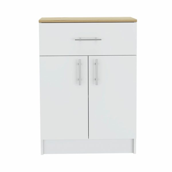 Ligh Oak and White Pantry Cabinet By Homeroots Online Hot Sale - Image 2