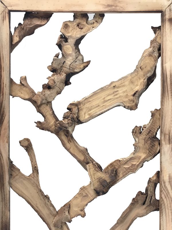 Rustic Earthy Wood Root Three Panel Room Divider Screen By Homeroots Supply - Image 5