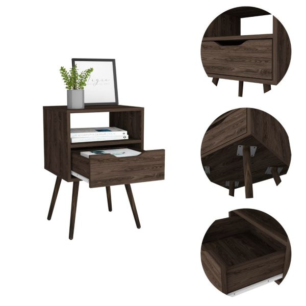 Modern Dark Walnut Bedroom Nightstand By Homeroots Online Sale - Image 3